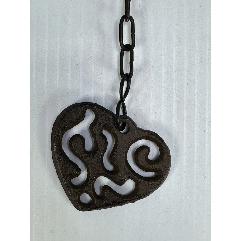 Cast Iron Horseshoe Bell Heart Western Wind‎ Chime Rustic Farmhouse Decor 20